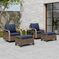 Modern Wicker 5 Piece Furniture Set w/ Swivel Rocking Chairs, Brown/Gray - Eagle Peak Custom Canopy Tent