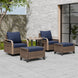 Modern Wicker 5 Piece Furniture Set w/ Swivel Rocking Chairs, Brown/Gray - Eagle Peak Custom Canopy Tent