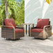Modern Wicker Outdoor 3 Piece Wicker Swivel Rocking Chairs & Side Table, Brown/Gray - Eagle Peak Custom Canopy Tent