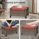 Modern Wicker Outdoor 3 Pieces Patio Furniture Set, 2 - Seat Loveseat and 2 Ottoman - Eagle Peak Custom Canopy Tent