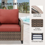 Modern Wicker Outdoor Chair with Cushions, Brown/Gray - Eagle Peak Custom Canopy Tent