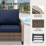 Modern Wicker Outdoor Chair with Cushions, Brown/Gray - Eagle Peak Custom Canopy Tent