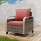 Modern Wicker Outdoor Chair with Cushions, Brown/Gray - Eagle Peak®