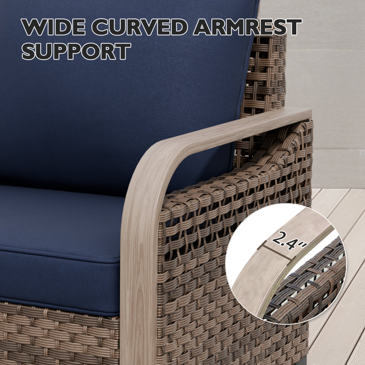 Modern Wicker Outdoor Chair with Cushions, Brown/Gray - Eagle Peak Custom Canopy Tent