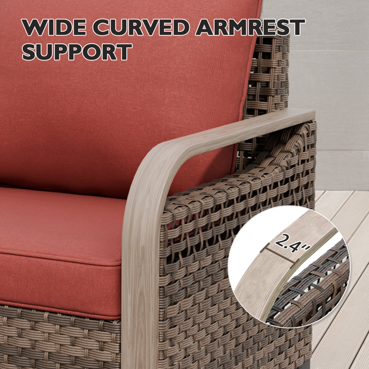 Modern Wicker Outdoor Chair with Cushions, Brown/Gray - Eagle Peak Custom Canopy Tent