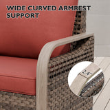 Modern Wicker Outdoor Chair with Cushions, Brown/Gray - Eagle Peak Custom Canopy Tent