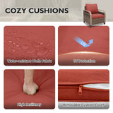 Modern Wicker Outdoor Chair,2 Chairs 2 Ottomans, 4 Pieces, Brown/Gray - Eagle Peak Custom Canopy Tent