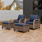 Modern Wicker Outdoor Chair,2 Chairs 2 Ottomans, 4 Pieces, Brown/Gray - Eagle Peak Custom Canopy Tent