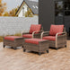 Modern Wicker Outdoor Chair,2 Chairs 2 Ottomans, 4 Pieces, Brown/Gray - Eagle Peak Custom Canopy Tent