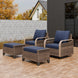 Modern Wicker Outdoor Glider Rocking Chair,2 Chairs 2 Ottomans, 4 Piece, Brown/Gray - Eagle Peak Custom Canopy Tent