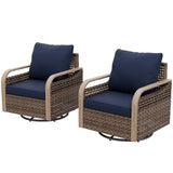 Modern Wicker Outdoor Glider Rocking Chair,2 Chairs, Brown/Gray - Eagle Peak Custom Canopy Tent