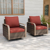 Modern Wicker Outdoor Glider Rocking Chair,2 Chairs, Brown/Gray - Eagle Peak Custom Canopy Tent