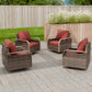 Modern Wicker Outdoor Glider Rocking Chair,4 Chairs, Brown/Gray - Eagle Peak Custom Canopy Tent