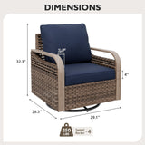 Modern Wicker Outdoor Glider Rocking Chair,4 Chairs, Brown/Gray - Eagle Peak Custom Canopy Tent