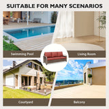 Modern Wicker Outdoor Patio 3 Seat Sofa, Brown/Gray - Eagle Peak Custom Canopy Tent