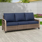Modern Wicker Outdoor Patio 3 Seat Sofa, Brown/Gray - Eagle Peak Custom Canopy Tent