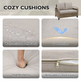 Modern Wicker Outdoor Patio Furniture Set,2 Swivel Rocking Chairs, 2 - Seat Loveseat and 2 Ottomans, 5 Pieces, Brown/Gray - Eagle Peak Custom Canopy Tent