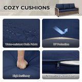 Modern Wicker Outdoor Patio Furniture Set,2 Swivel Rocking Chairs, 3 - Seat Loveseat, 2 Ottomans and Coffee Table, 6 Pieces, Brown/Gray - Eagle Peak Custom Canopy Tent