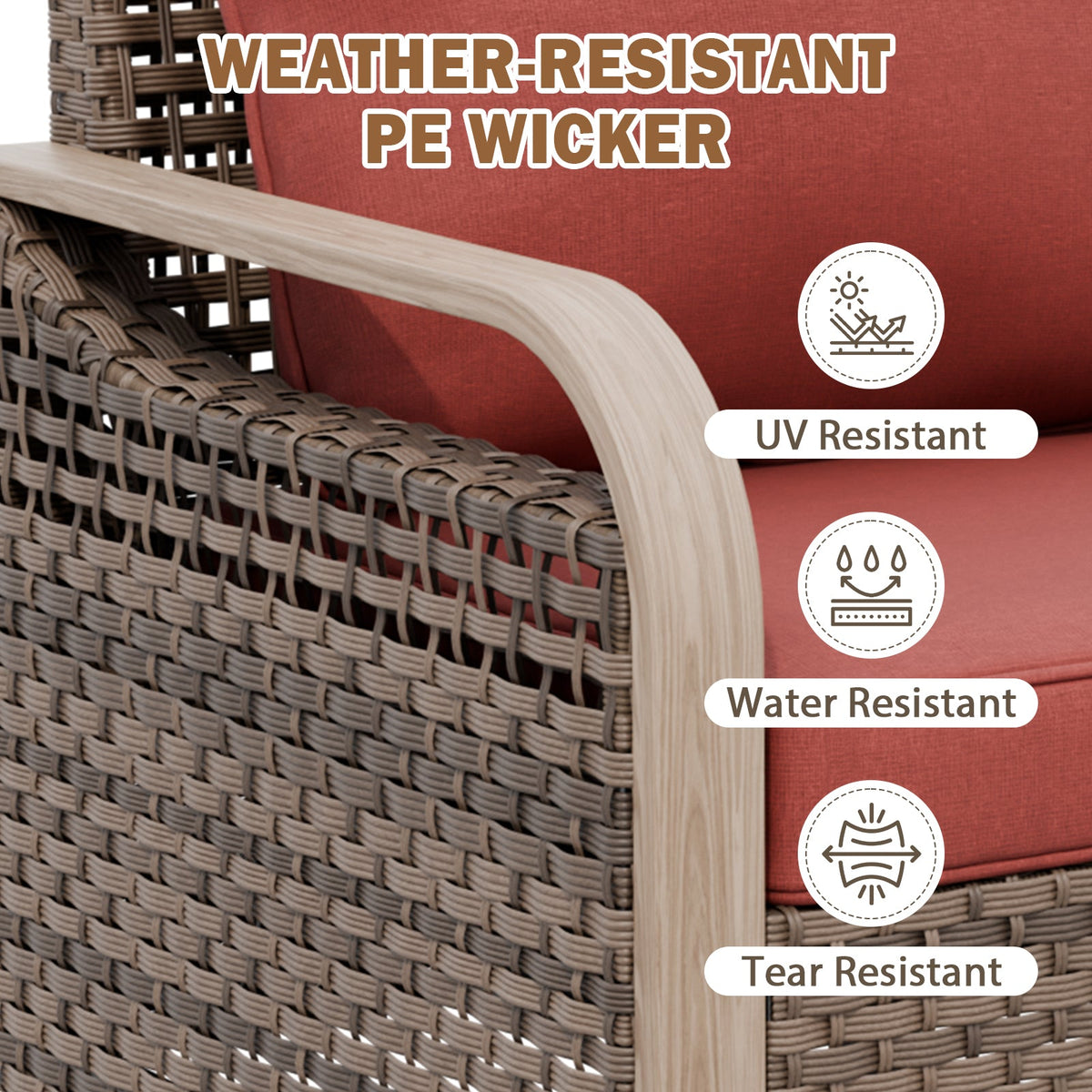 Modern Wicker Outdoor Table and Chairs Set of 3 - Eagle Peak®