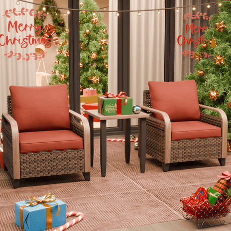 Modern Wicker Outdoor Table and Chairs Set of 3 - Eagle Peak Custom Canopy Tent