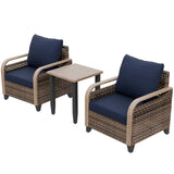 Modern Wicker Outdoor Table and Chairs Set of 3 - Eagle Peak Custom Canopy Tent