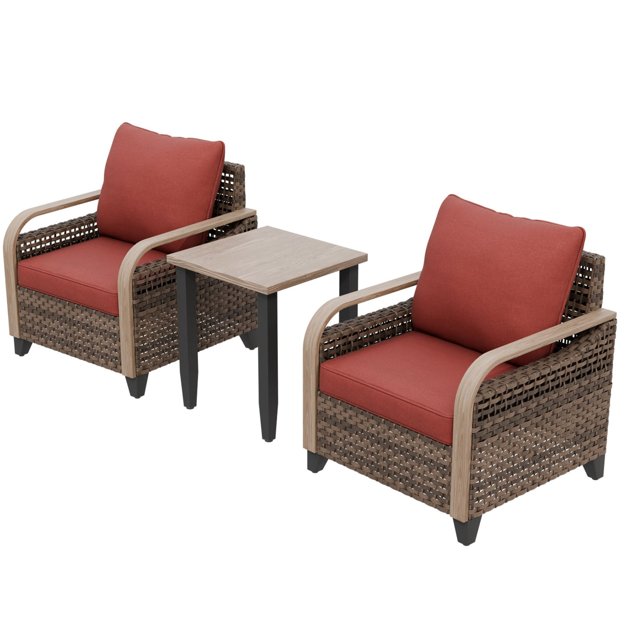 Modern Wicker Outdoor Table and Chairs Set of 3 - Eagle Peak Custom Canopy Tent