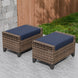 Modern Wicker Patio Ottoman Foot Rest, Brown/Gray - Eagle Peak Custom Canopy Tent