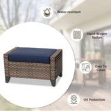 Modern Wicker Patio Ottoman Foot Rest, Brown/Gray - Eagle Peak Custom Canopy Tent
