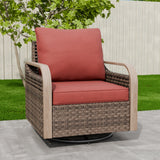 Modern Wicker Swivel Rocker Chair Outdoor, Brown/Gray - Eagle Peak Custom Canopy Tent