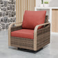 Modern Wicker Swivel Rocker Chair Outdoor, Brown/Gray - Eagle Peak Custom Canopy Tent