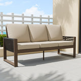 Natural Cedar Patio Furniture, 3 Seat Cedar Outdoor Sofa - Eagle Peak Custom Canopy Tent