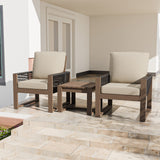 Natural Cedar Wood Bistro Set, Single Chairs and Square Table, 3 Pieces - Eagle Peak Custom Canopy Tent