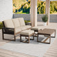 Natural Wood Furniture Set, Sofa, 2 Ottomans and Coffee Table, 4 Pieces - Eagle Peak Custom Canopy Tent