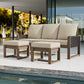 Natural Wood Furniture Set, Sofa and Ottomans, 3 Pieces - Eagle Peak Custom Canopy Tent