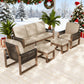 Natural Wood Outdoor Patio Furniture Set, 5 Pieces - Eagle Peak Custom Canopy Tent