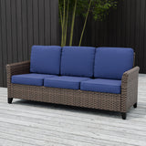 Ocean Vista Outdoor Wicker Patio Rattan Sofa Rattan, Seat 3 - Eagle Peak