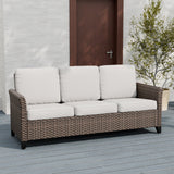 Ocean Vista Outdoor Wicker Patio Rattan Sofa Rattan, Seat 3 - Eagle Peak
