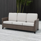 Ocean Vista Outdoor Wicker Patio Rattan Sofa Rattan, Seat 3 - Eagle Peak