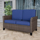 Ocean Vista Outdoor Wicker Patio Sofa Deep Cushions Rattan Loveseat - Eagle Peak