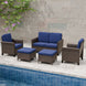 Ocean Vista Wicker Outdoor Patio Furniture Set w/ 2 - Seat Loveseat, Patio Chairs, 5 Piece - Eagle Peak