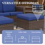 Ocean Vista Wicker Outdoor Patio Furniture Set w/ 3 Seat Sofa, Patio Chairs, 5 Piece - Eagle Peak