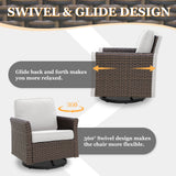 Ocean Vista Wicker Outdoor Patio Furniture Set w/ Loveseat,Patio Chairs , 5 Piece - Eagle Peak