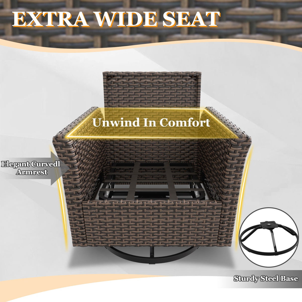 Ocean Vista Wicker Outdoor Patio Furniture Set w/ Loveseat,Patio Chairs , 5 Piece - Eagle Peak