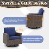 Ocean Vista Wicker Outdoor Patio Furniture Set w/ Loveseat,Patio Chairs , 5 Piece - Eagle Peak