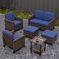 Ocean Vista Wicker Outdoor Patio Furniture Set w/ Patio Chairs, 6 Piece - Eagle Peak