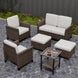 Ocean Vista Wicker Outdoor Patio Furniture Set w/ Patio Chairs, 6 Piece - Eagle Peak