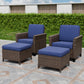 Ocean Vista Wicker Outdoor Patio Seating Set w/ Patio Chairs, 4 Pieces - Eagle Peak