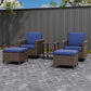 Ocean Vista Wicker Outdoor Patio Seating Set w/Swivel Rocking Chairs, 5 Pieces - Eagle Peak