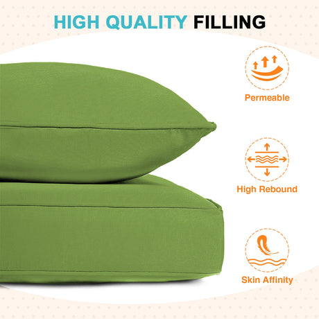 Outdoor Deep Seat Cushion Set, 25 x 25 x 5 inch ,Set of 2 - Eagle Peak Custom Canopy Tent