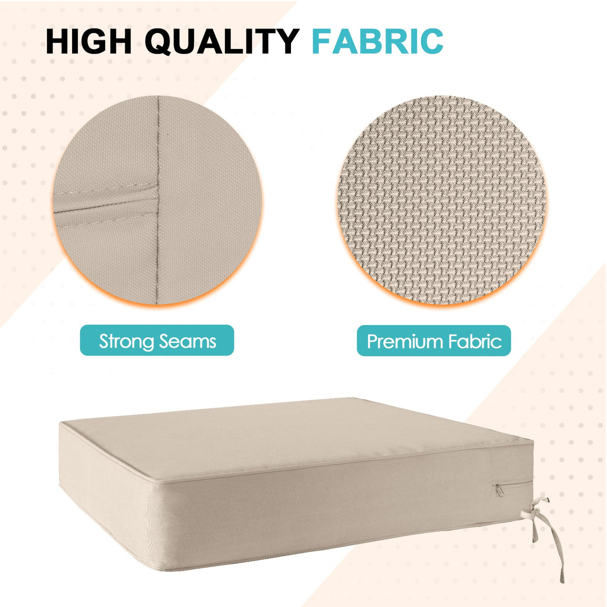 Outdoor Deep Seat Cushion Set, 25 x 25 x 5 inch ,Set of 2 - Eagle Peak Custom Canopy Tent